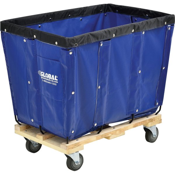 Global Industrial 8 Bushel, Blue Vinyl Basket Bulk Truck, Unassembled, 34L x 22W x 30-1/2H 800354BL